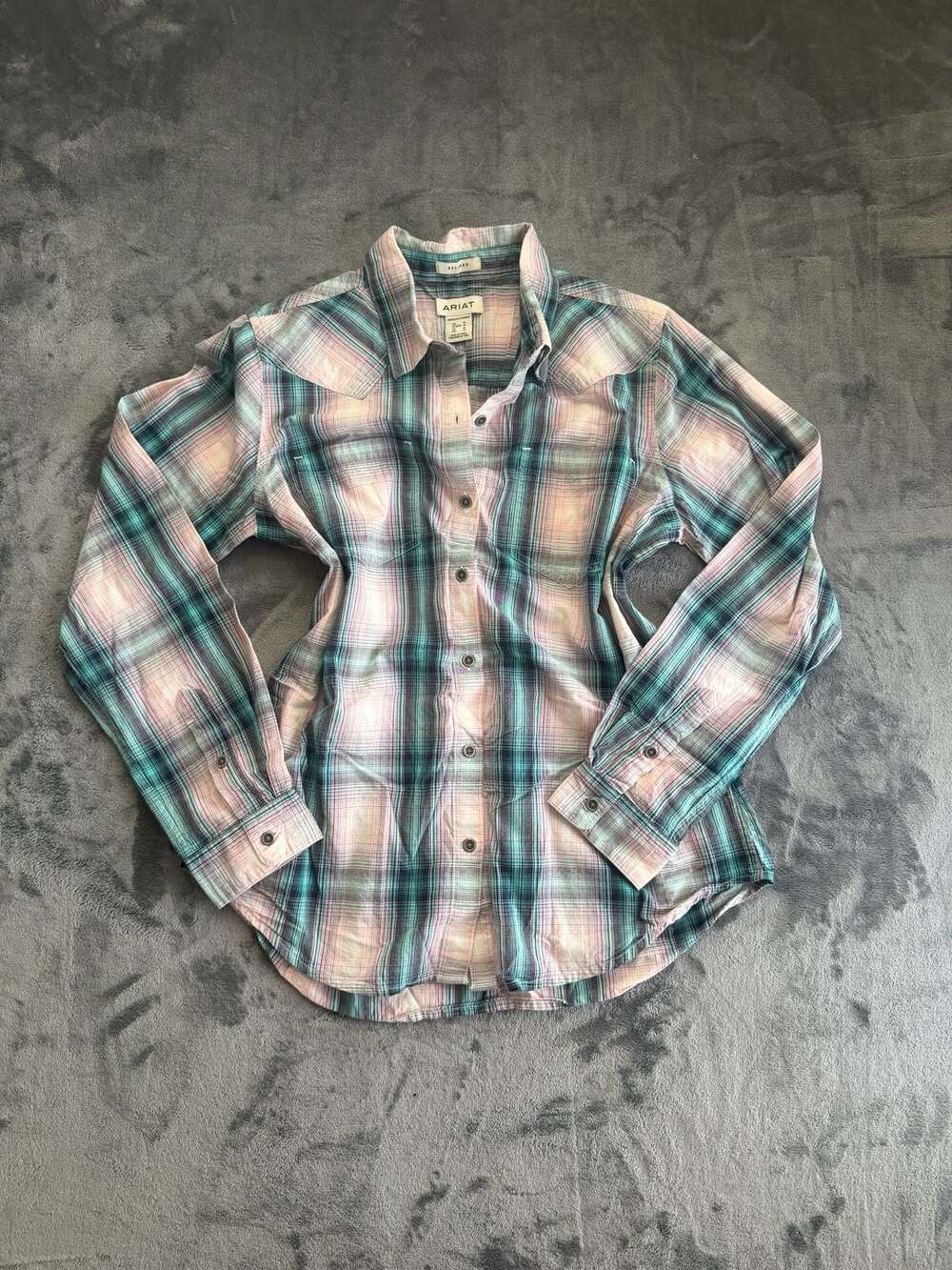 Ariat Women's Real Billie Jean Tomboy Plaid Western Long Sleeve Shirt Size M